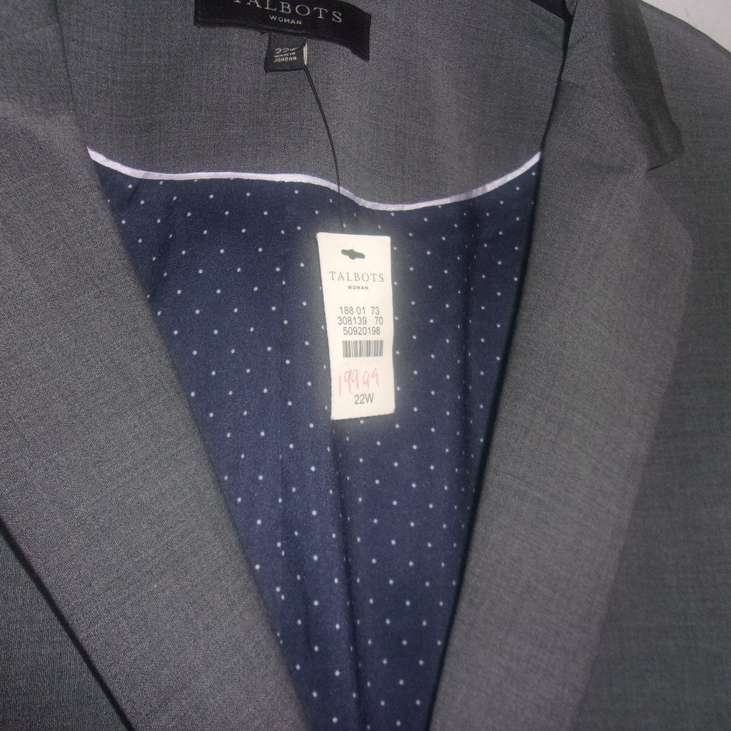 Talbots Gray Skirt Suit 22 New With Tags Nwt